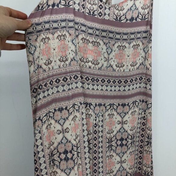 L*Space Remini hi-lo cream pink printed thin rayon maxi dress / cover-up SP - Picture 12 of 16